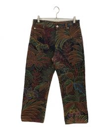 ETRO（エトロ）の古着「フォリアージュモチーフジャガードジーンズ　エトロ　232-1W806-0109」｜ネイビー×レッド