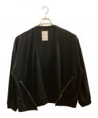 SHAREEFシャリーフ）の古着「GEORGETTE JQ ZIP-SLIT CARDIGAN」｜ブラック