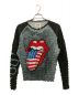 masu（エムエーエスユー）の古着「TONGUE AND LIPS POPCORNRAGLAN L/S T-SHIRT　MVFW-CS0122RS」｜ブルー×ブラック