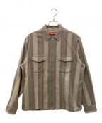 SUPREMEシュプリーム）の古着「Stripe Flannel Zip Up Shirt」｜グレー