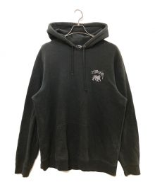 stussy（ステューシー）の古着「ロゴライオンパーカー」｜ブラック