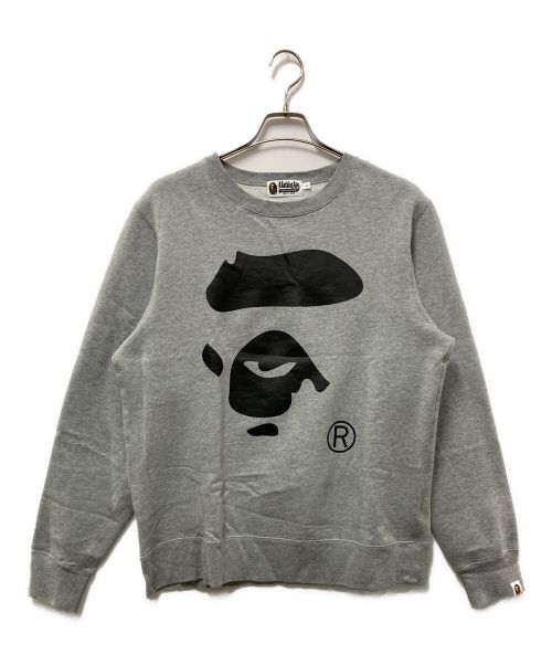 A BATHING APE（アベイシングエイプ）A BATHING APE (アベイシングエイプ) ロゴプリントスウェット　001GDJ201002H グレー サイズ:Ｌの古着・服飾アイテム