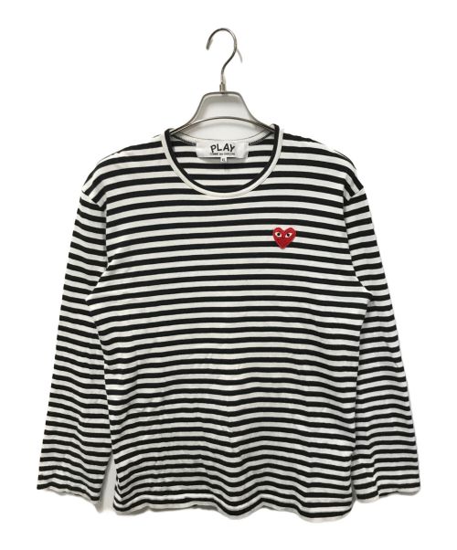 PLAY COMME des GARCONS（プレイ コムデギャルソン）PLAY COMME des GARCONS (プレイ コムデギャルソン) ボーダーカットソー ホワイト×ブラック サイズ:XLの古着・服飾アイテム