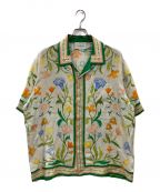 CASABLANCAカサブランカ）の古着「Cuban Collar Short Sleeve Shirt　23SS」｜グリーン