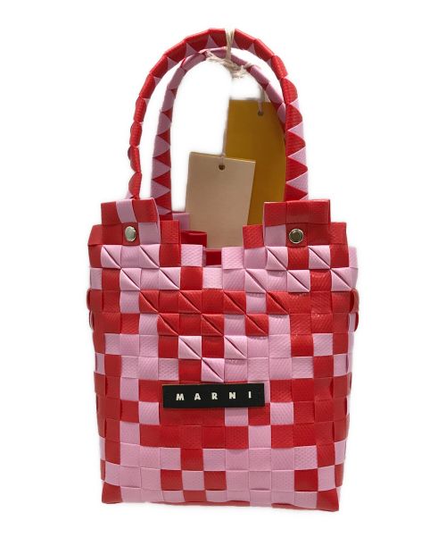 MARNI（マルニ）MARNI (マルニ) DIAMOND BASKET BORSA カゴバッグ レッド×ピンクの古着・服飾アイテム