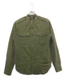 RRL（ダブルアールエル）の古着「バンドカラーミリタリーシャツ」｜カーキ