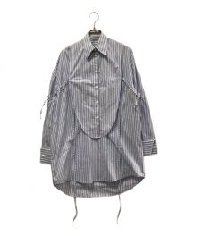 MM6 Maison Margiela（エムエムシックス メゾンマルジェラ）の古着「Cotton Stripe Shirt」｜ネイビー