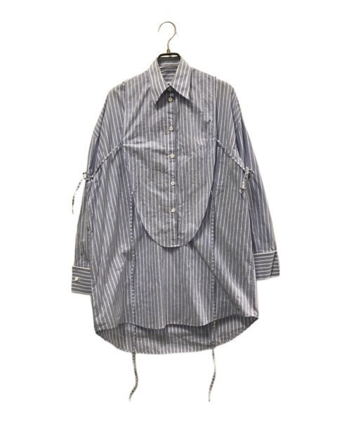 MM6 Maison Margiela（エムエムシックス メゾンマルジェラ）MM6 Maison Margiela (エムエムシックス メゾンマルジェラ) Cotton Stripe Shirt ネイビー サイズ:36の古着・服飾アイテム