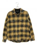 MINEDENIMマインデニム）の古着「オンブレチェックシャツ　Ombre Check Flannel CPO SH」｜イエロー