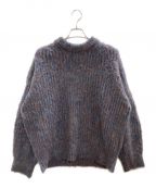 MAISON SPECIALメゾンスペシャル）の古着「Mourine Brushed Kid Mohair Crew Neck Knit Pullover」｜パープル