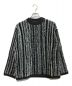 MAISON SPECIAL（メゾンスペシャル）の古着「Irregular Inlay Knitting Prime-Over Crew Neck Knit Pullover」｜ブルー×ブラック