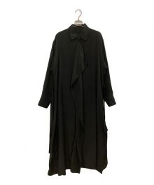 REGULATION Yohji Yamamoto（レギュレーションヨウジヤマモト）の古着「SPUN RY CLOTH R-DRAPED SHIRT DRESS　FB-D52-202」｜ブラック