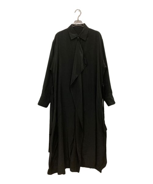 REGULATION Yohji Yamamoto（レギュレーションヨウジヤマモト）REGULATION Yohji Yamamoto (レギュレーションヨウジヤマモト) SPUN RY CLOTH R-DRAPED SHIRT DRESS　FB-D52-202 ブラック サイズ:2の古着・服飾アイテム