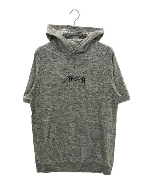 stussy（ステューシー）stussy (ステューシー) 半袖ロゴパーカー グレー サイズ:XLの古着・服飾アイテム