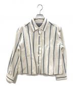 MARGARET HOWELLマーガレットハウエル）の古着「BOLD STRIPE COTTON LINEN　24SS　578-4153012」｜ホワイト×ブルー