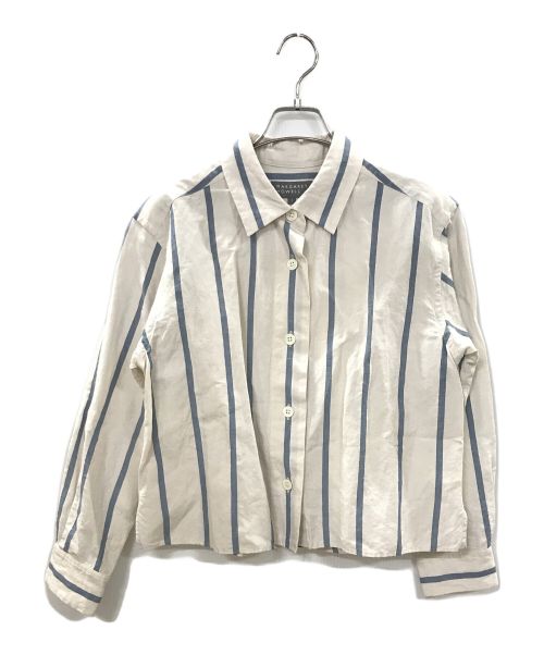 MARGARET HOWELL（マーガレットハウエル）MARGARET HOWELL (マーガレットハウエル) BOLD STRIPE COTTON LINEN　24SS　578-4153012 ホワイト×ブルー サイズ:1の古着・服飾アイテム