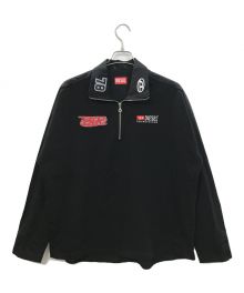 DIESEL（ディーゼル）の古着「Half-zip shirt in jersey and poplin」｜ブラック