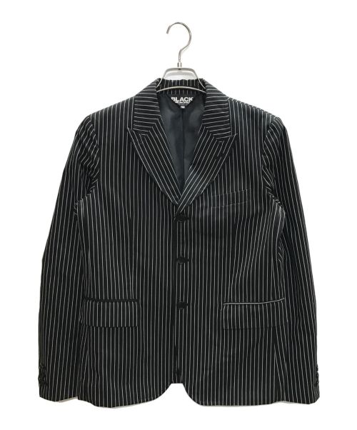 BLACK COMME des GARCONS（ブラック コムデギャルソン）BLACK COMME des GARCONS (ブラック コムデギャルソン) ストライプ3Bジャケット ブラック サイズ:Ｍの古着・服飾アイテム