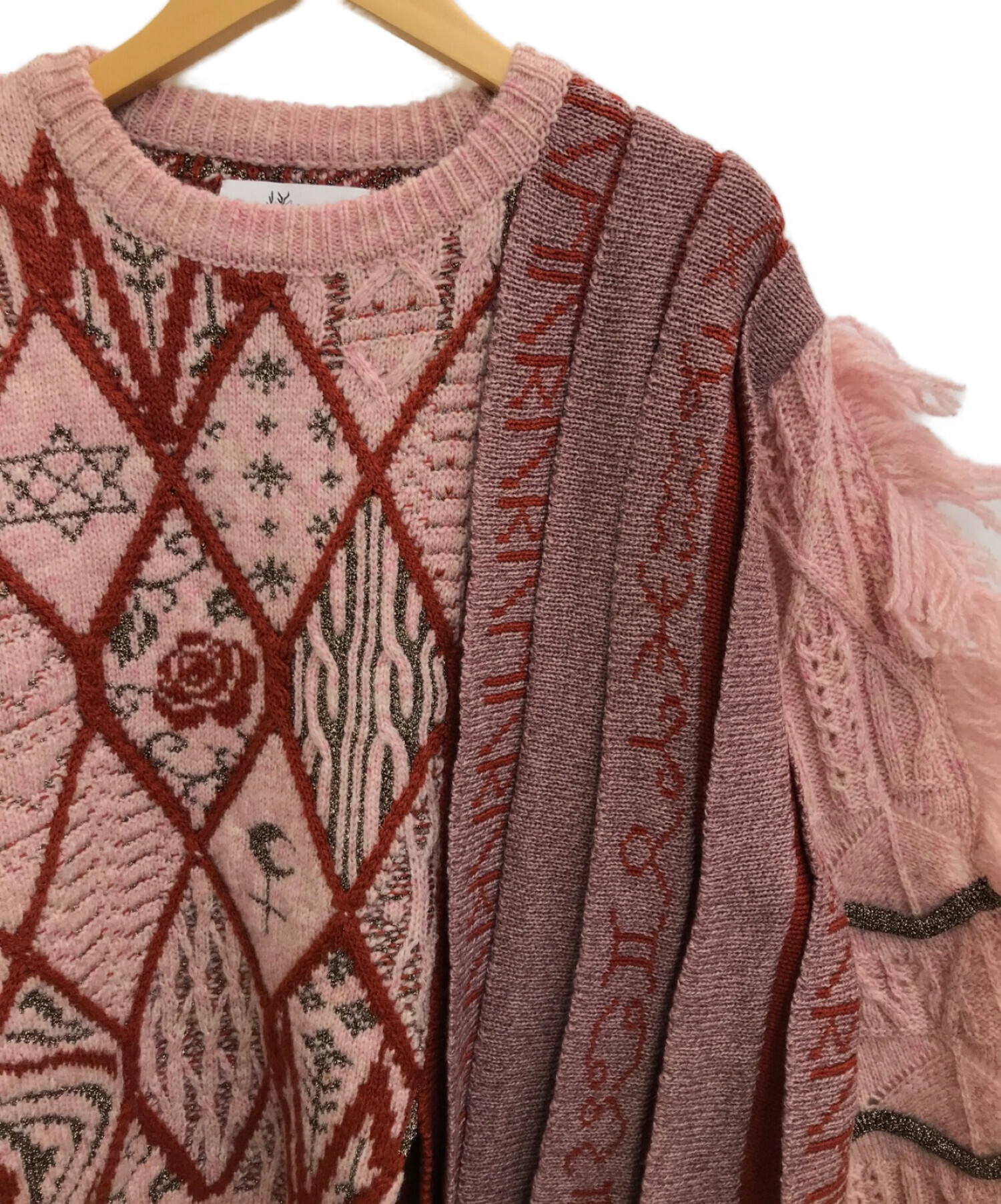 最大87%OFFクーポン rurumu: mix motif pleats knit PO red