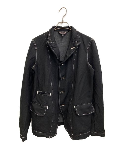 BLACK COMME des GARCONS（ブラック コムデギャルソン）BLACK COMME des GARCONS (コムデギャルソン) 後染め加工綿ポリジャケット ブラック サイズ:Mの古着・服飾アイテム