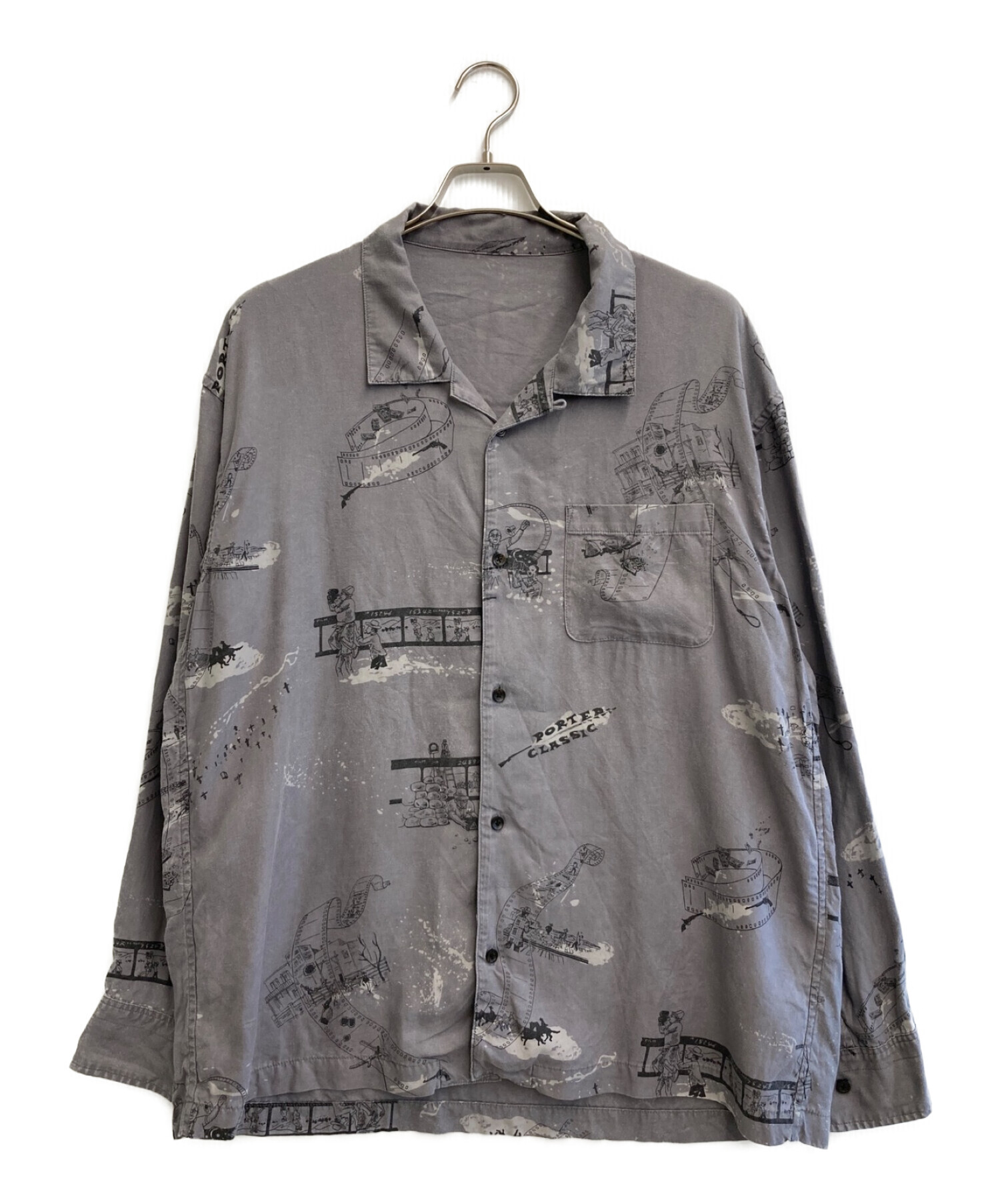 Porter Classic (ポータークラシック) Aloha Long Shirt グレー サイズ:L