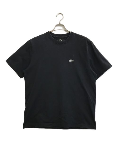 stussy（ステューシー）stussy (ステューシー) ロゴ刺繍Tシャツ ブラック サイズ:Mの古着・服飾アイテム