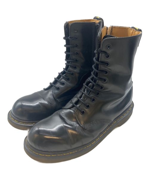 Dr.Martens（ドクターマーチン）Dr.Martens (ドクターマーチン) YOHJI YAMAMOTO (ヨウジヤマモト) 10EYE STEEL BOOTS ブラック サイズ:8の古着・服飾アイテム