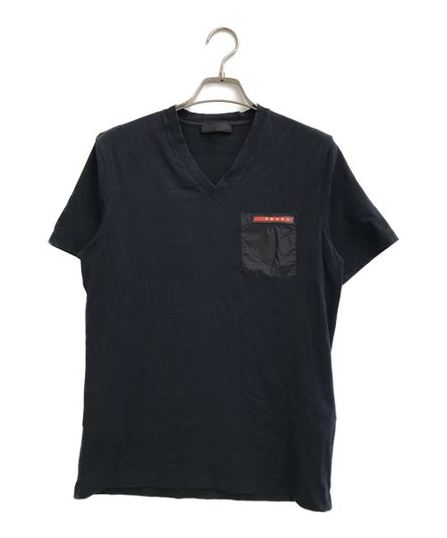 PRADA（プラダ）PRADA (プラダ) ポケットTシャツ ネイビー サイズ:XSの古着・服飾アイテム