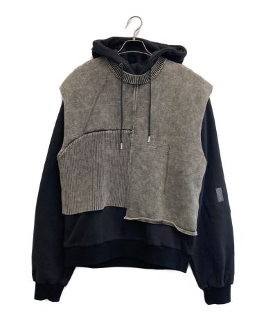 【中古・古着通販】HELIOT EMIL (ヘリオットエミル) KNITTED VEST HOODIE ブラック サイズ:-｜ブランド・古着通販  トレファク公式【TREFAC FASHION】スマホサイト