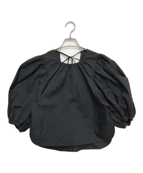 BLACK by moussy（ブラックバイマウジー）BLACK by moussy (ブラックバイマウジー) volume sleeve tops ブラック サイズ:Ｆの古着・服飾アイテム