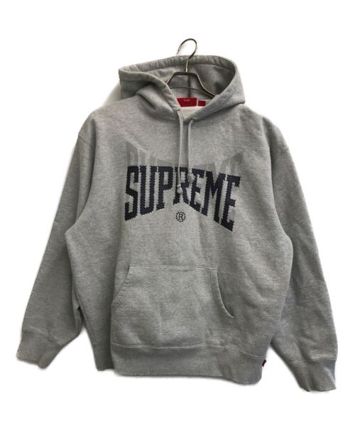 SUPREME（シュプリーム）Supreme (シュプリーム) Rhinestone Shadow Hooded Sweatshirt グレー サイズ:Lの古着・服飾アイテム