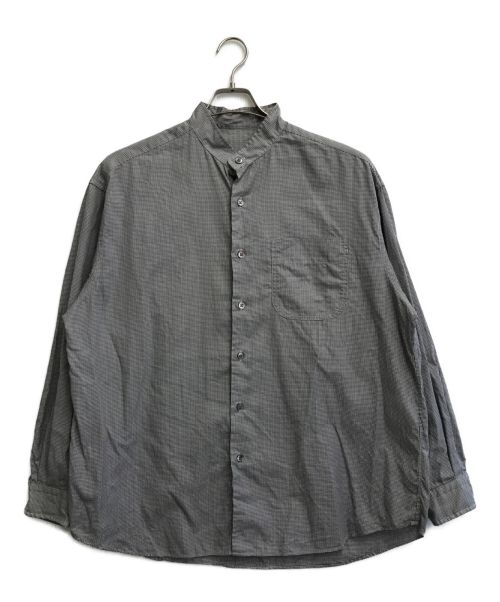 Porter Classic（ポータークラシック）Porter Classic (ポータークラシック) SWISS COTTON STAND COLLAR CHECK SHIRT ホワイト×ブラック サイズ:SIZE2の古着・服飾アイテム