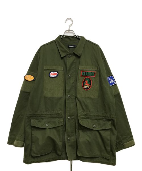 X-LARGE（エクストララージ）X-LARGE (エクストララージ) PATCHED MILITARY JACKET カーキ サイズ:XLの古着・服飾アイテム