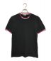 MONCLER（モンクレール）の古着「Moncler logo stripe crew neck T-shirt」｜ブラック