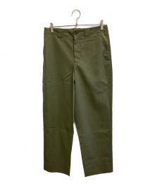 AUBETT（オーベット）の古着「MELANGE WOOL GABARDINE BAGGY PANTS」｜グリーン