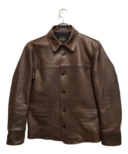 FINECREEK&CO（ファインクリーク）FINECREEK&CO (ファインクリーク) 30's Leather Car Coat”Arcadia” ブラウン サイズ:SIZE42の古着・服飾アイテム