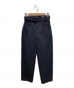 BLURHMSブラームス）の古着「Selvage Denim Long Belted Pants」｜インディゴ