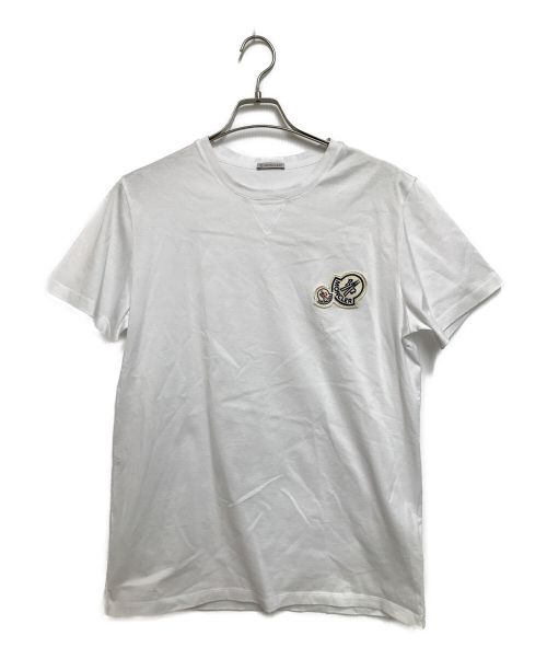 MONCLER（モンクレール）MONCLER (モンクレール) ロゴクルーネックTシャツ ホワイト サイズ:Lの古着・服飾アイテム