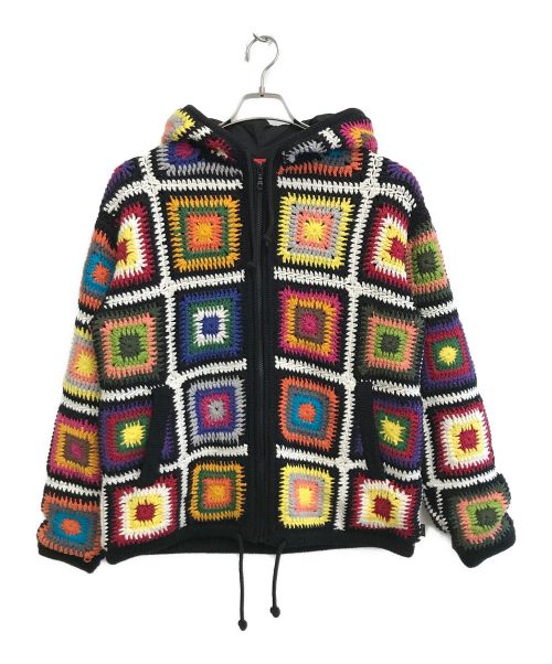 SUPREME（シュプリーム）SUPREME (シュプリーム) Crochet Hooded Zip Up Sweater ブラック サイズ:SIZE Mの古着・服飾アイテム