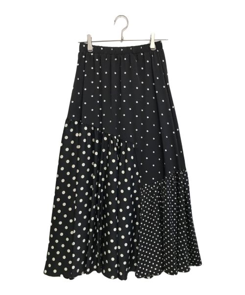 BEARDSLEY（ビアズリー）BEARDSLEY (ビアズリー) ドットパッチワークロングスカート ブラック サイズ:FREEの古着・服飾アイテム