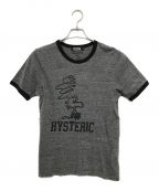 Hysteric Glamour×PEANUTSヒステリックグラマー×ピーナッツ）の古着「リンガープリントTシャツ」｜グレー×ブラック