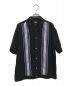 stussy（ステューシー）の古着「Striped Knit Panel Shirt」｜ブラック