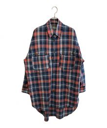 Vivienne Westwood man（ヴィヴィアン ウェストウッド マン）の古着「チェックブロッキングシャツ」｜ブルー×オレンジ