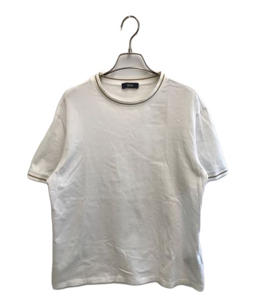 HERNO（ヘルノ）HERNO (ヘルノ) クルーネックTシャツ ホワイト×ブラウン サイズ:SIZE 50の古着・服飾アイテム