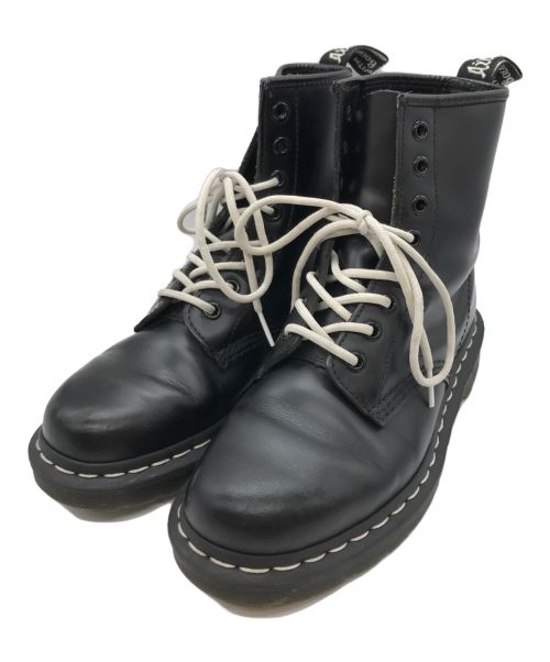 Dr.Martens（ドクターマーチン）Dr.Martens (ドクターマーチン) 1460ホワイトステッチ 8ホールブーツ ブラック サイズ:24.5の古着・服飾アイテム