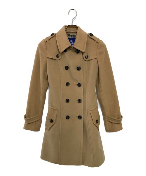 BURBERRY BLUE LABEL（バーバリーブルーレーベル）BURBERRY BLUE LABEL (バーバリーブルーレーベル) メルトンベルテッドコート ベージュ サイズ:38の古着・服飾アイテム