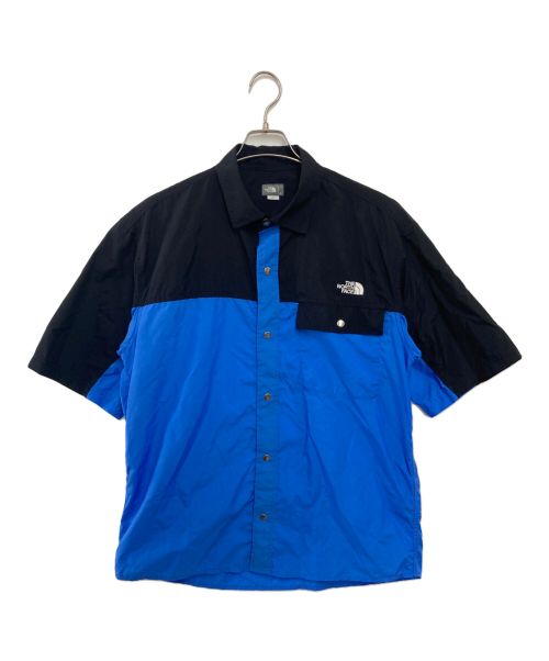 THE NORTH FACE（ザ ノース フェイス）THE NORTH FACE (ザ ノース フェイス) ショートスリーブヌプシシャツ ブルー×ブラック サイズ:XLの古着・服飾アイテム