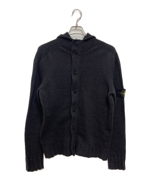 STONE ISLAND（ストーンアイランド）STONE ISLAND (ストーンアイランド) フーデッドニットジャケット ブラック サイズ:Ｌの古着・服飾アイテム