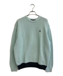 FRED PERRY（フレッドペリー）の古着「クルーネックニット」｜ブルー