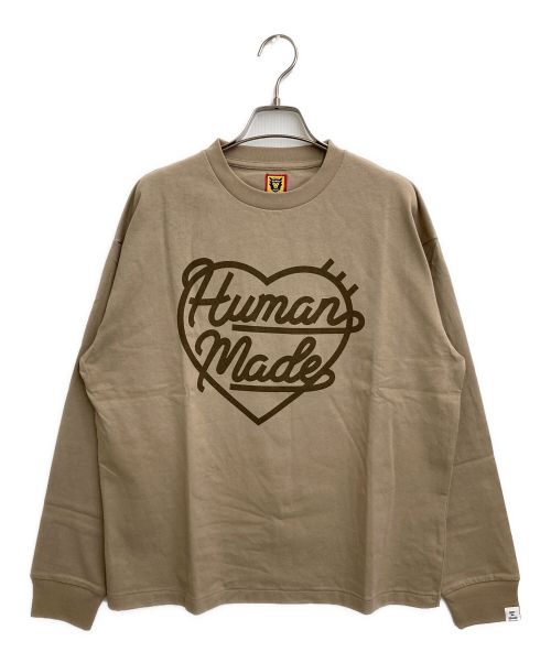 HUMAN MADE（ヒューマンメイド）HUMAN MADE (ヒューマンメイド) HEART L/S T-SHIRT ブラウン サイズ:Mの古着・服飾アイテム